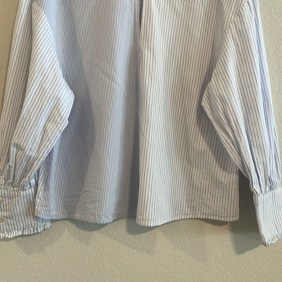 Zara Women Tunic Top Small Blue & White Stripe Business Causal Contemporary - Picture 5 of 14